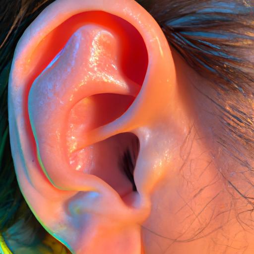 Signs of swimmer's ear inflammation in the ear canal.